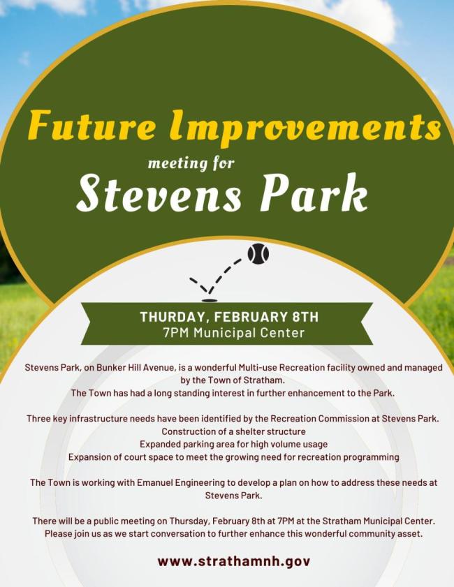 Future Improvements meeting for Stevens Park